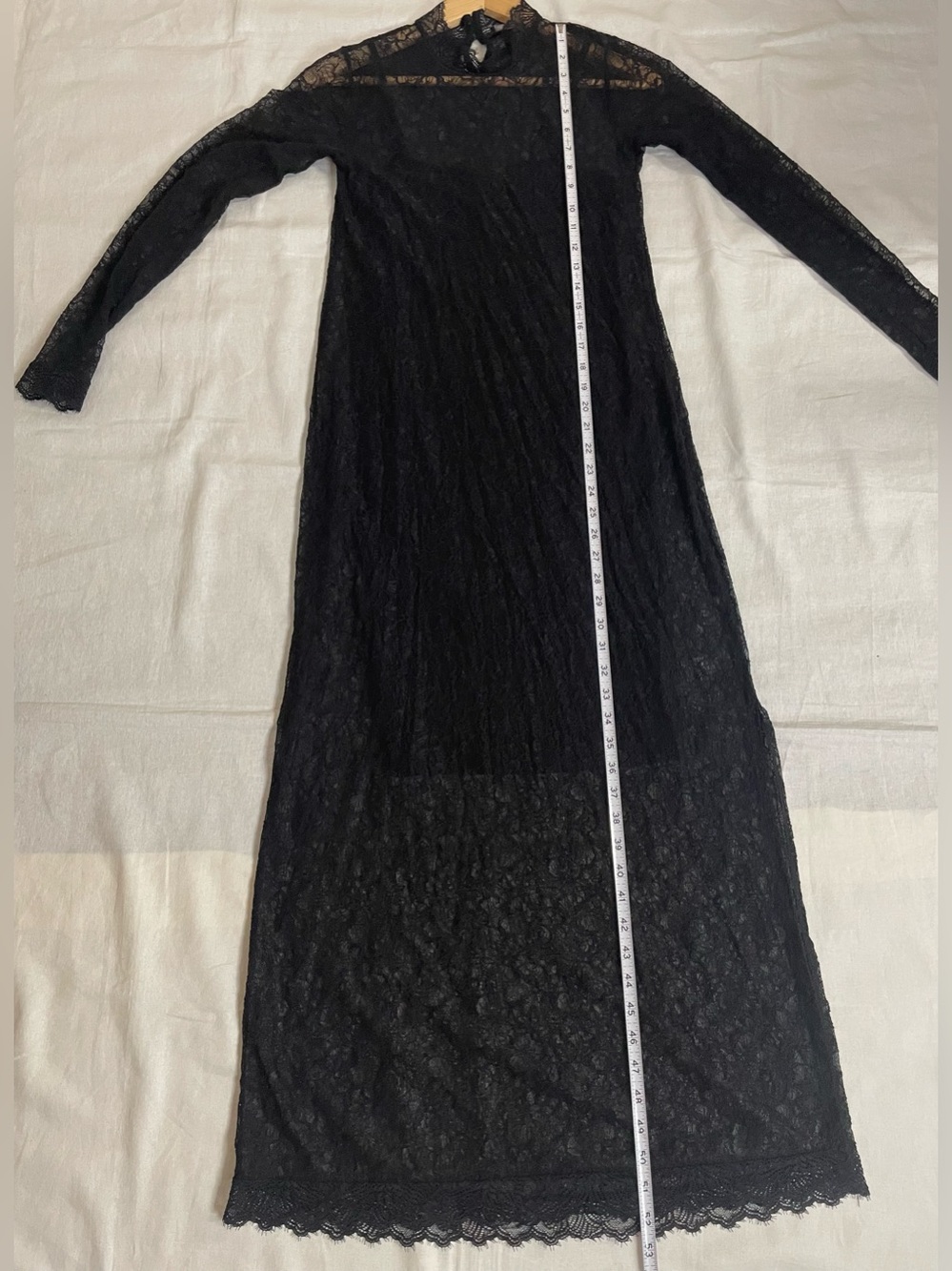 AllSaints Black Lace mocked neck Long-Sleeve Dress - Picture 13 of 15